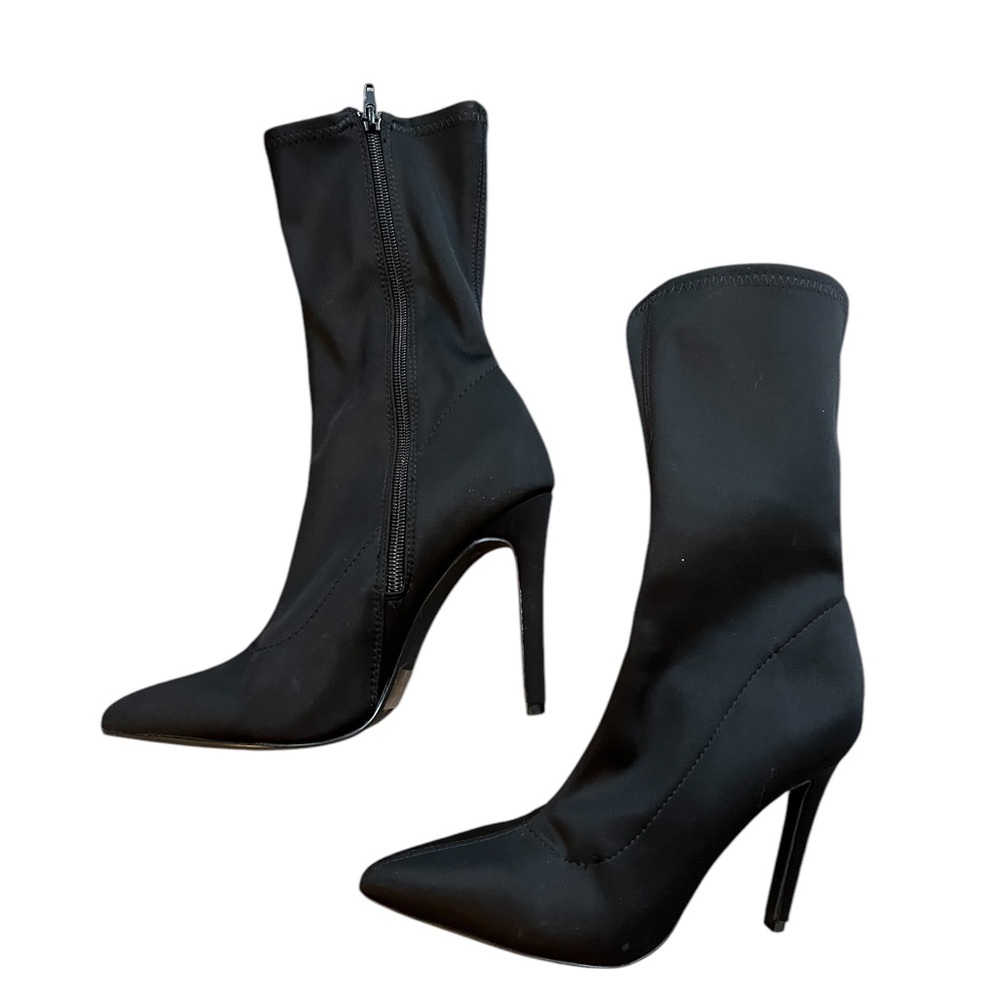 Elegant,Sleek Black Ankle Women's Booties, 
Boots,stiletto heel, pointed toe